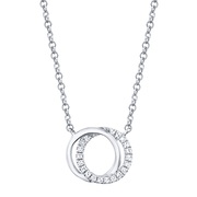 Buy 14k White Gold Diamond Circle Necklace